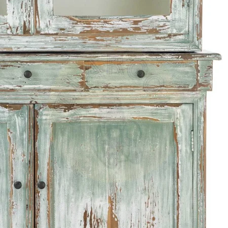 Alacena en madera reciclada de pino y cristal para salón con puertas y cajones 120x47x218cm - Ixia - 616233IX - foto-secundaria-9