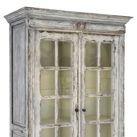 Vitrina de madera reciclada de pino con puertas de cristal para salón 100x45x201.50cm - Ixia - 616234IX - foto-secundaria-2