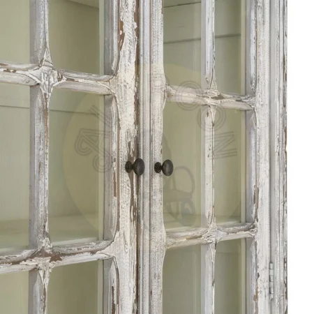 Vitrina de madera reciclada de pino con puertas de cristal para salón 100x45x201.50cm - Ixia - 616234IX - foto-secundaria-4