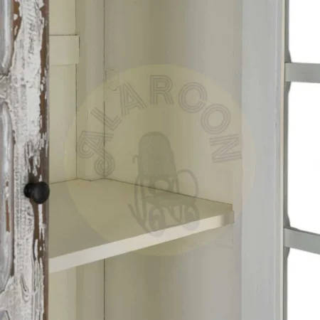Vitrina de madera reciclada de pino con puertas de cristal para salón 100x45x201.50cm - Ixia - 616234IX - foto-secundaria-5