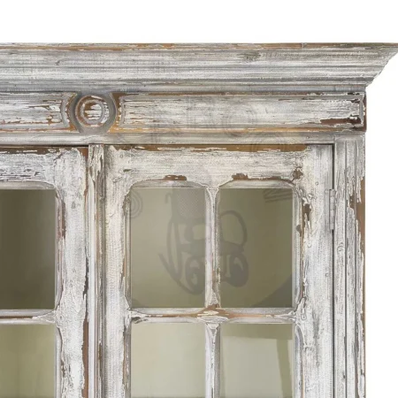 Vitrina de madera reciclada de pino con puertas de cristal para salón 100x45x201.50cm - Ixia - 616234IX - foto-secundaria-6