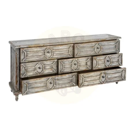Aparador de madera reciclada de pino para salón con cajones patas 11cm - Ixia 180x45x80cm - Ixia - 616235IX - foto-secundaria-1