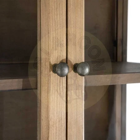 Vitrina en madera de pino reciclada y cristal para salón 80x40x201.50cm - Ixia - 616236IX - foto-secundaria-5