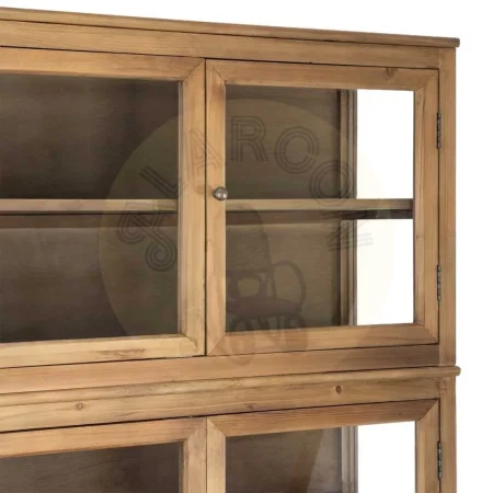 Vitrina para salón en madera de pino reciclada y cristal 155x40x201.50cm - Ixia - 616237IX - foto-secundaria-2