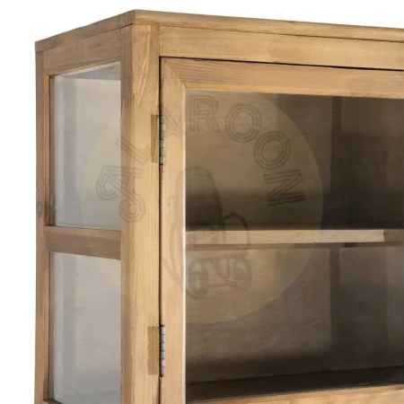 Vitrina para salón en madera de pino reciclada y cristal 155x40x201.50cm - Ixia - 616237IX - foto-secundaria-4