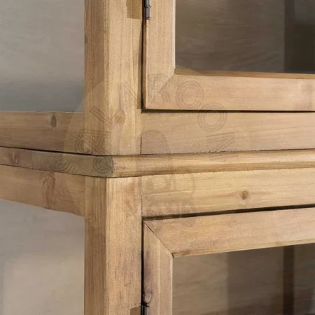 Vitrina para salón en madera de pino reciclada y cristal 155x40x201.50cm - Ixia - 616237IX - foto-secundaria-5