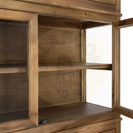 Vitrina para salón en madera de pino reciclada y cristal 155x40x201.50cm - Ixia - 616237IX - foto-secundaria-7