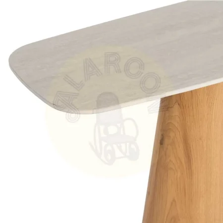 Consola beige piedra en piedra sinterizada con patas de MDF y papel 120x40x77cm - Ixia - 616247IX - foto-secundaria-1