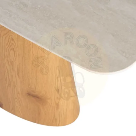 Consola beige piedra en piedra sinterizada con patas de MDF y papel 120x40x77cm - Ixia - 616247IX - foto-secundaria-5