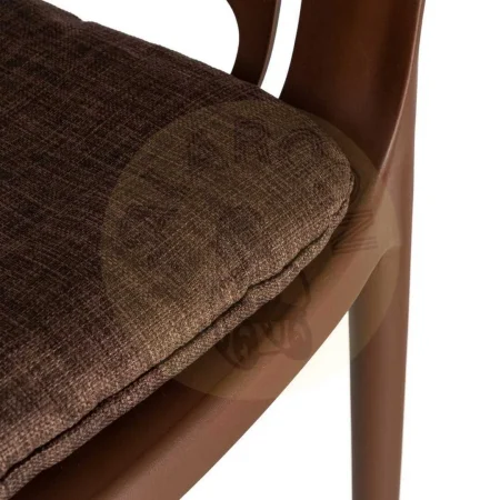 Silla apilable de polipropileno para exterior color marrón con cojín no desenfundable con tejido a prueba de agua 55x61x80cm - Ixia - 616252IX - foto-secundaria-7