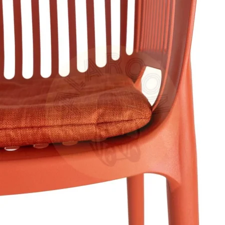 Silla apilable de polipropileno para exterior con cojín no desenfundable tejido a prueba de agua 55x61x80cm - Ixia - 616253IX - foto-secundaria-1