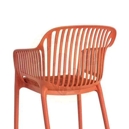 Silla apilable de polipropileno para exterior con cojín no desenfundable tejido a prueba de agua 55x61x80cm - Ixia - 616253IX - foto-secundaria-2