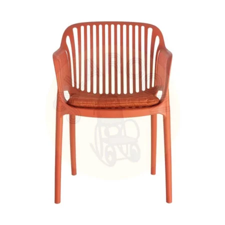 Silla apilable de polipropileno para exterior con cojín no desenfundable tejido a prueba de agua 55x61x80cm - Ixia - 616253IX - foto-secundaria-6