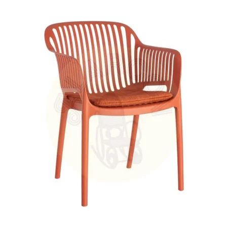 Silla apilable de polipropileno para exterior con cojín no desenfundable tejido a prueba de agua 55x61x80cm - Ixia - 616253IX - foto-secundaria-9