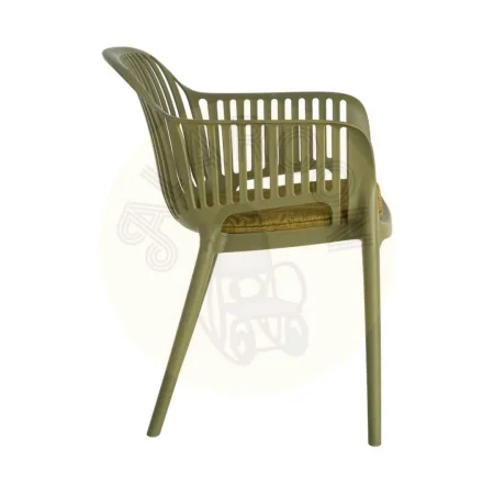 Silla apilable de polipropileno para exterior color verde con cojín resistente al agua 55x61x80cm - Ixia - 616254IX - foto-secundaria-3