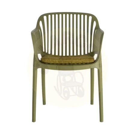 Silla apilable de polipropileno para exterior color verde con cojín resistente al agua 55x61x80cm - Ixia - 616254IX - foto-secundaria-6