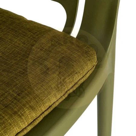 Silla apilable de polipropileno para exterior color verde con cojín resistente al agua 55x61x80cm - Ixia - 616254IX - foto-secundaria-7