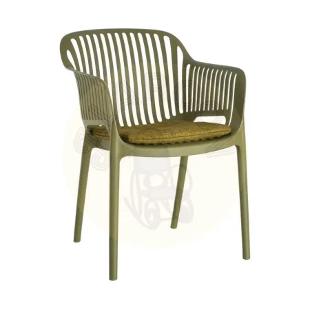 Silla apilable de polipropileno para exterior color verde con cojín resistente al agua 55x61x80cm - Ixia - 616254IX - foto-secundaria-9