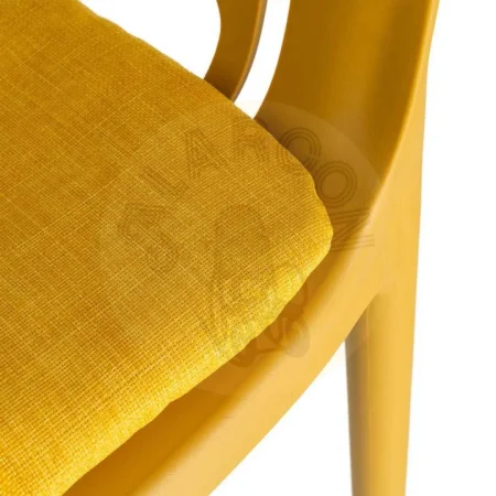 Silla apilable de polipropileno para exterior con cojín resistente al agua color mostaza 55x61x80cm - Ixia - 616255IX - foto-secundaria-7