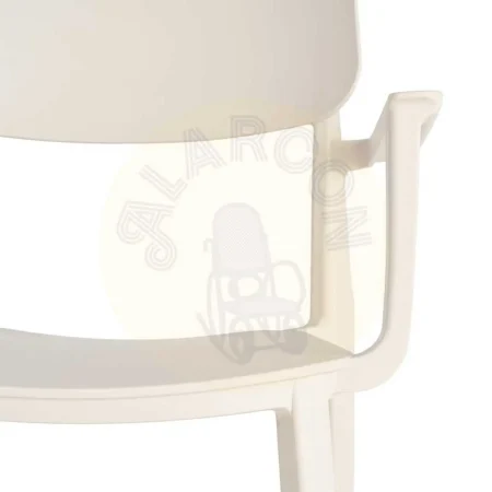 Silla apilable en polipropileno color crema apta para exterior y uso contract 51.50x51x80cm - Ixia - 616256IX - foto-secundaria-1