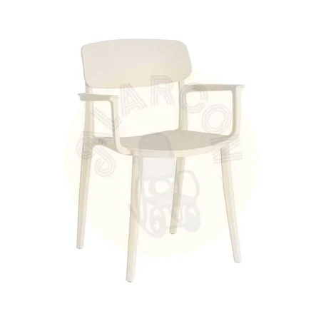 Silla apilable en polipropileno color crema apta para exterior y uso contract 51.50x51x80cm - Ixia - 616256IX - foto-secundaria-10