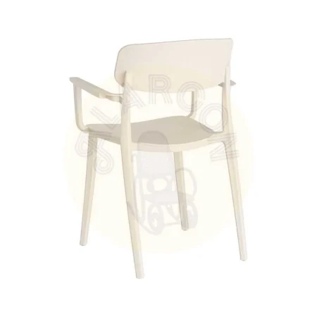Silla apilable en polipropileno color crema apta para exterior y uso contract 51.50x51x80cm - Ixia - 616256IX - foto-secundaria-2