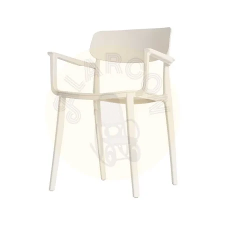 Silla apilable en polipropileno color crema apta para exterior y uso contract 51.50x51x80cm - Ixia - 616256IX - foto-secundaria-5