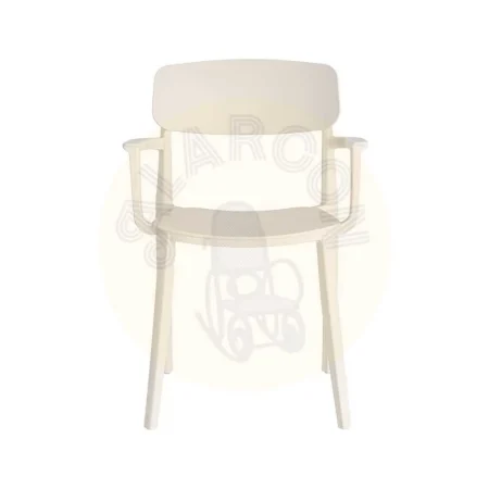 Silla apilable en polipropileno color crema apta para exterior y uso contract 51.50x51x80cm - Ixia - 616256IX - foto-secundaria-6