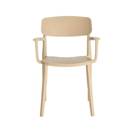 Silla apilable de polipropileno color caqui para exterior cumple EN581 uso contract 51.50x51x80cm - Ixia - 616257IX - foto-blanco