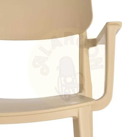 Silla apilable de polipropileno color caqui para exterior cumple EN581 uso contract 51.50x51x80cm - Ixia - 616257IX - foto-secundaria-1