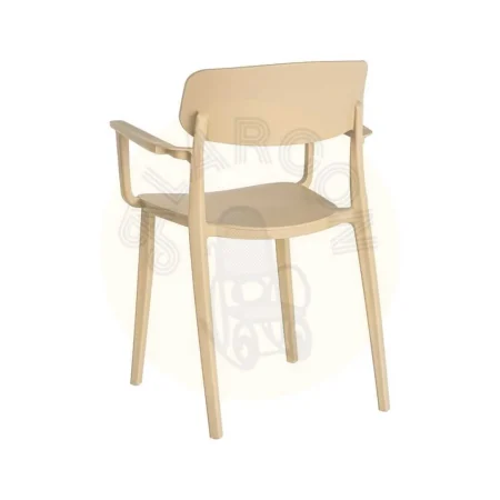 Silla apilable de polipropileno color caqui para exterior cumple EN581 uso contract 51.50x51x80cm - Ixia - 616257IX - foto-secundaria-2