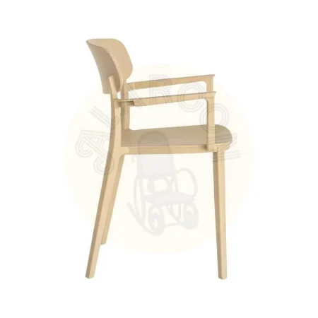 Silla apilable de polipropileno color caqui para exterior cumple EN581 uso contract 51.50x51x80cm - Ixia - 616257IX - foto-secundaria-3