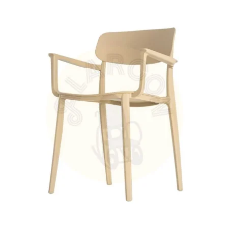 Silla apilable de polipropileno color caqui para exterior cumple EN581 uso contract 51.50x51x80cm - Ixia - 616257IX - foto-secundaria-5