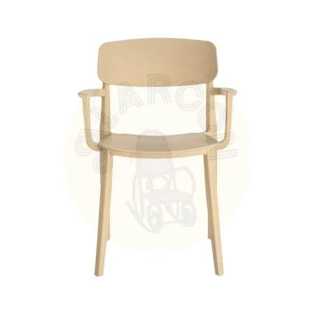 Silla apilable de polipropileno color caqui para exterior cumple EN581 uso contract 51.50x51x80cm - Ixia - 616257IX - foto-secundaria-6