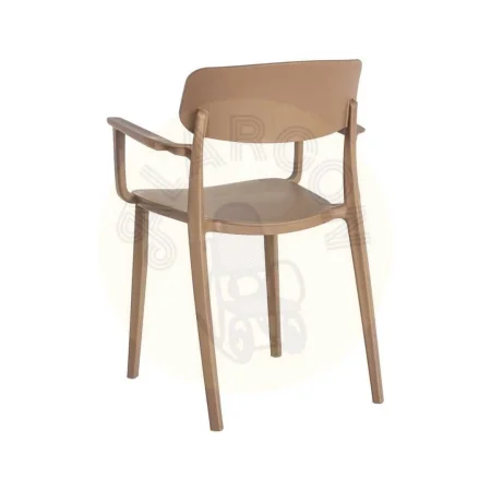 Silla apilable en polipropileno marrón con protección UV apta para exterior y uso contract EN581 altura asiento 45cm 51.50x51x80cm - Ixia - 616258IX - foto-secundaria-2