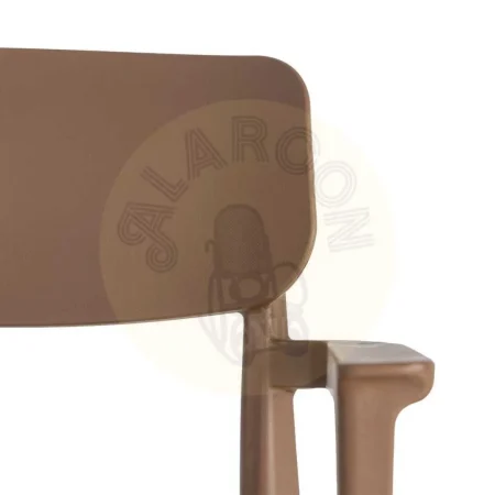 Silla apilable en polipropileno marrón con protección UV apta para exterior y uso contract EN581 altura asiento 45cm 51.50x51x80cm - Ixia - 616258IX - foto-secundaria-4