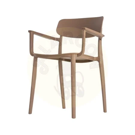 Silla apilable en polipropileno marrón con protección UV apta para exterior y uso contract EN581 altura asiento 45cm 51.50x51x80cm - Ixia - 616258IX - foto-secundaria-5