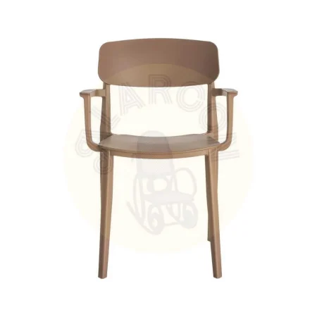 Silla apilable en polipropileno marrón con protección UV apta para exterior y uso contract EN581 altura asiento 45cm 51.50x51x80cm - Ixia - 616258IX - foto-secundaria-6