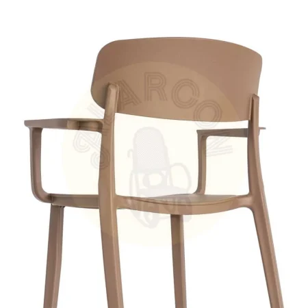 Silla apilable en polipropileno marrón con protección UV apta para exterior y uso contract EN581 altura asiento 45cm 51.50x51x80cm - Ixia - 616258IX - foto-secundaria-9