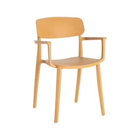 Silla apilable de polipropileno ocre apta para exterior y uso contract 51.50x51x80cm - Ixia - 616259IX - foto-blanco