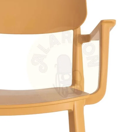 Silla apilable de polipropileno ocre apta para exterior y uso contract 51.50x51x80cm - Ixia - 616259IX - foto-secundaria-1