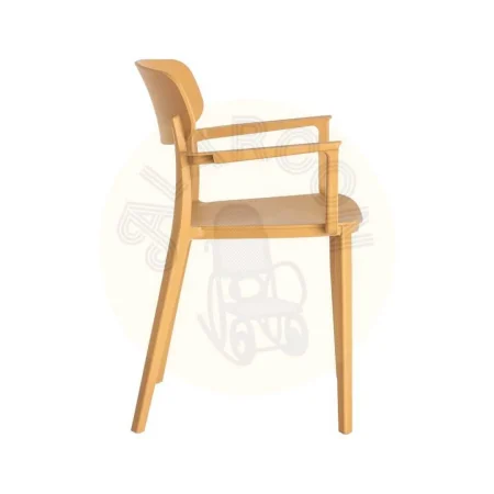 Silla apilable de polipropileno ocre apta para exterior y uso contract 51.50x51x80cm - Ixia - 616259IX - foto-secundaria-3