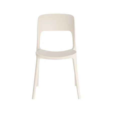 Silla apilable de polipropileno color crema para exterior 58x41x82cm - Ixia - 616261IX - foto-blanco