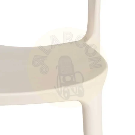 Silla apilable de polipropileno color crema para exterior 58x41x82cm - Ixia - 616261IX - foto-secundaria-1