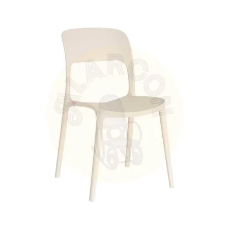Silla apilable de polipropileno color crema para exterior 58x41x82cm - Ixia - 616261IX - foto-secundaria-10