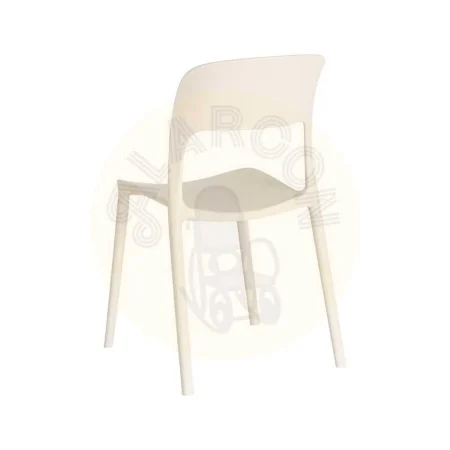 Silla apilable de polipropileno color crema para exterior 58x41x82cm - Ixia - 616261IX - foto-secundaria-2
