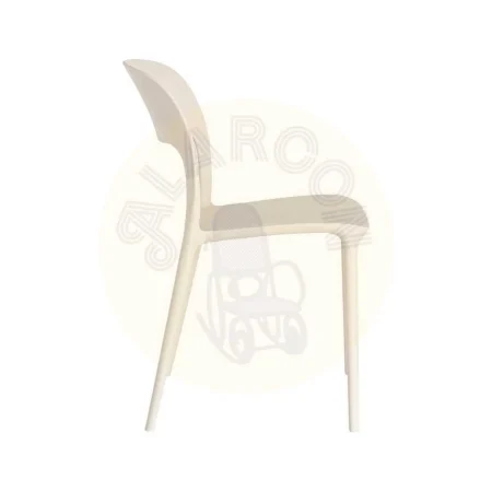 Silla apilable de polipropileno color crema para exterior 58x41x82cm - Ixia - 616261IX - foto-secundaria-3