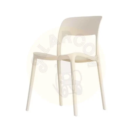 Silla apilable de polipropileno color crema para exterior 58x41x82cm - Ixia - 616261IX - foto-secundaria-5