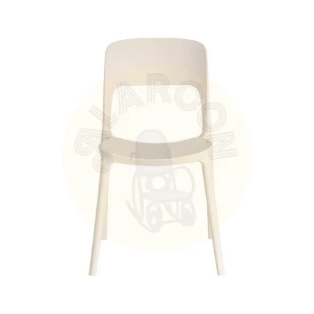 Silla apilable de polipropileno color crema para exterior 58x41x82cm - Ixia - 616261IX - foto-secundaria-6