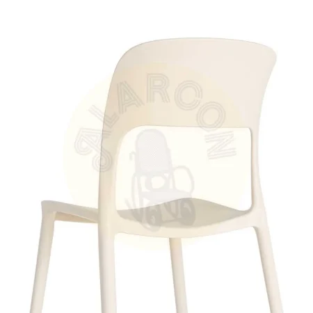 Silla apilable de polipropileno color crema para exterior 58x41x82cm - Ixia - 616261IX - foto-secundaria-9